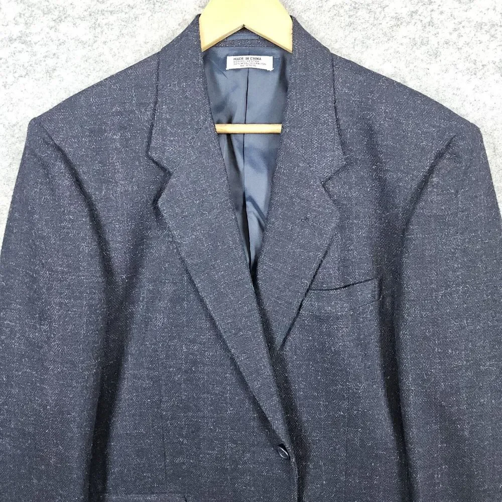 Gino Cappeli Designer Collection Men's Blazer‎ Size R42 Navy Blue Scratchy Wool